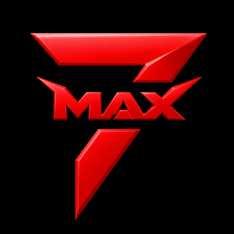 MAX7 Game logo with red 7 symbol on black background